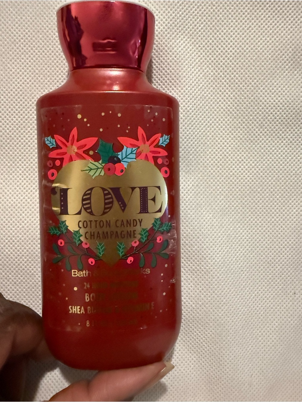 Bath & Body Works LOVE Cotton Candy Champagne Body Wash - Red & Gold